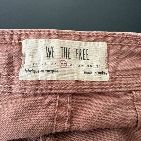 We The Free Patti Crop Pants Womens 27 Pink Wide Leg Cotton Casual - Picture 5 of 6